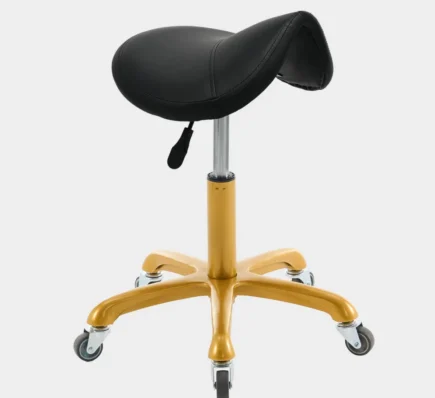 Krzesło kosmetyczne taboret typu siodło RODEO CZARNY - ZŁOTY od i-coucou