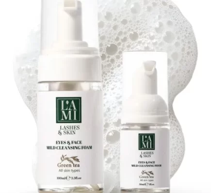 Lashes & Brows Cleansing Foam Green Tea LAMI LASHES – pianka do rzęs, brwi i twarzy zielona herbata 30 ml / 100 ml - 30 ml