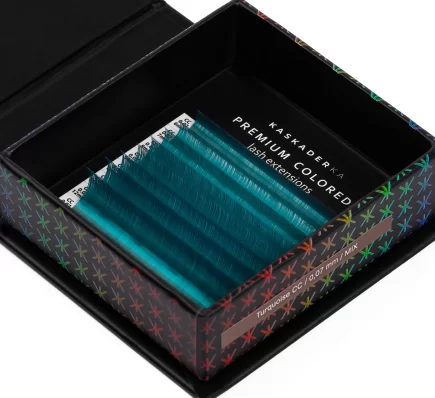 TURQUOISE PREMIUM COLORED KASKADERKA® – Kolorowe rzęsy do przedłużania turkusowy